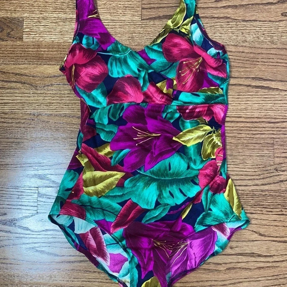 Sea Scamp Floral Print One Piece 40C - Picture 3 of 10